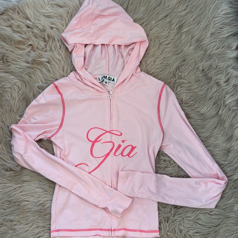 I.AM.GIA Light Pink Zip-Up Hoodie